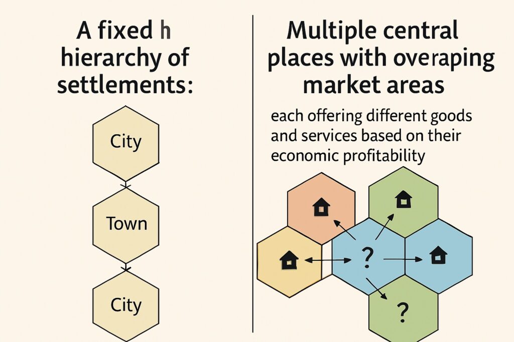 Difference between Losch and Christaller Central Place Theory