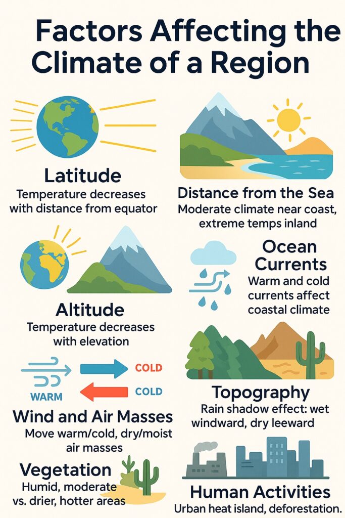 Factors Affecting Climate of a Region