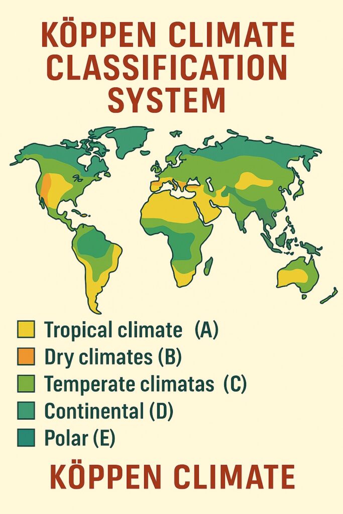Koppen Climate Classification Major Types