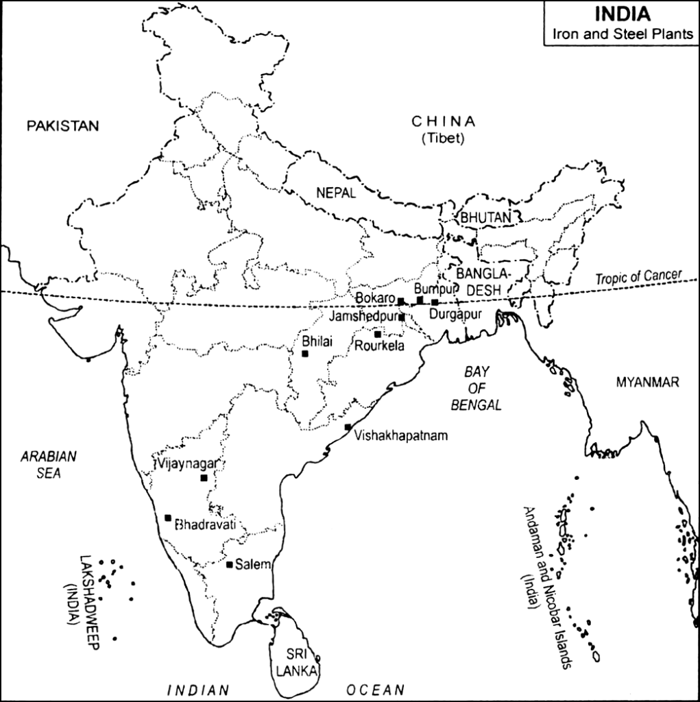 Steel Plants in India Map