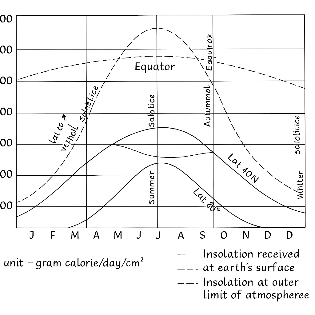 Variation of Insolation with Latitude image