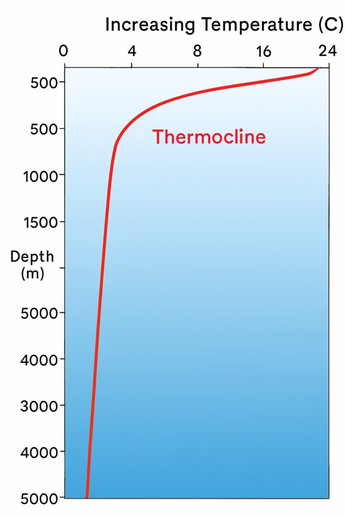 Variation of Ocean Temperature with depth