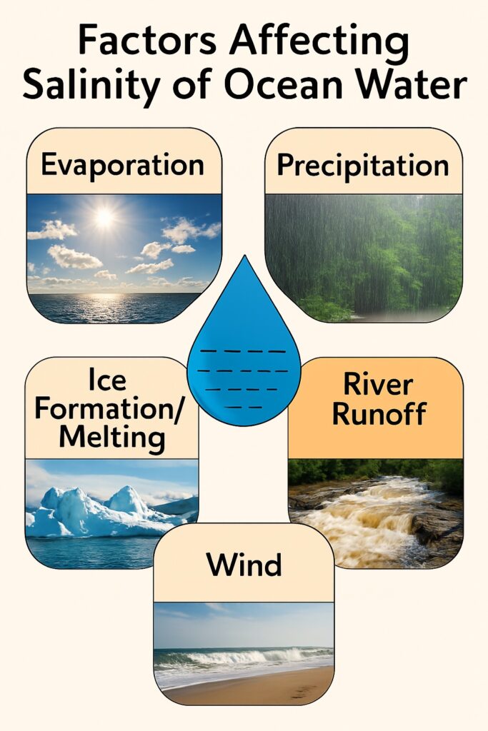 Factors Affecting Salinity of Ocean Water