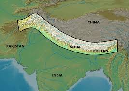 Latitudinal Division of Himalaya map