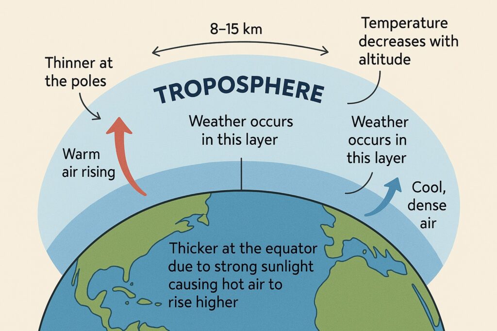 Troposphere is Thicker at Equator