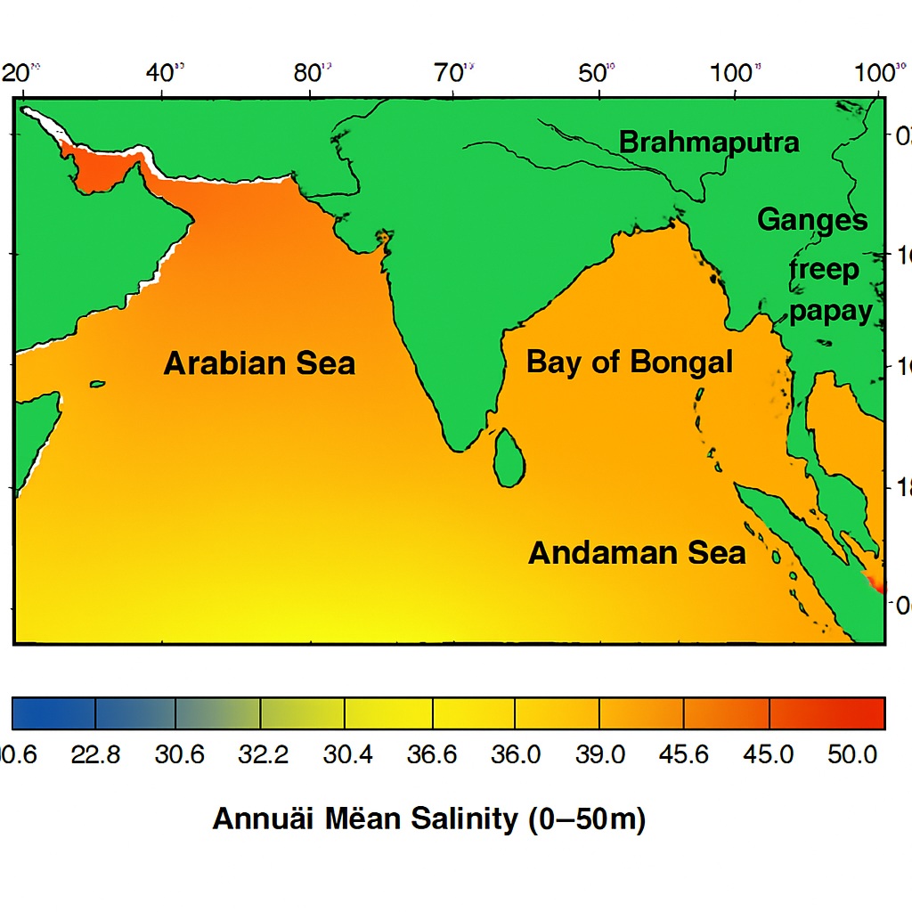 Why Arabian Sea is higher Salinity when compared with the Bay of Bangal