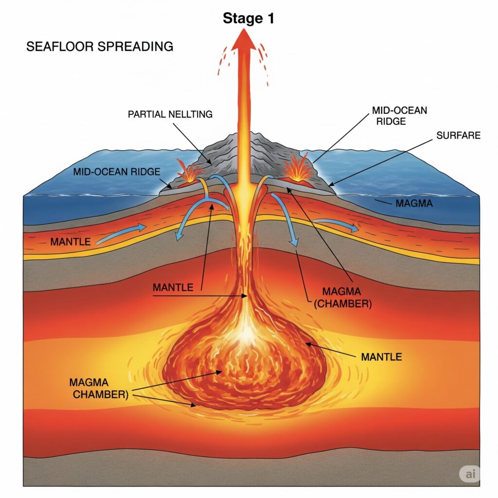 Process of Sea Floor Spreading