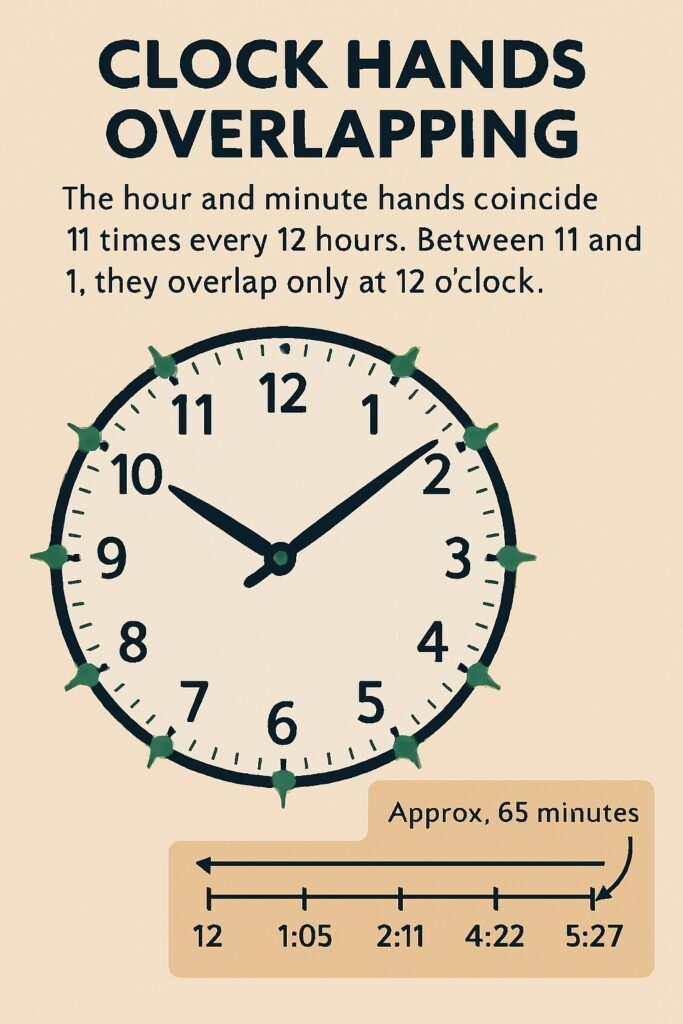 Overlapping of Needles of Clocks