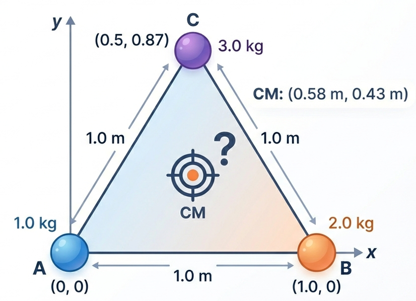 Three particles of masses H C Verma Question